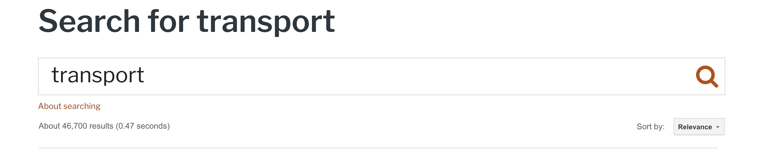 Screenshot of header menu with no visual active status