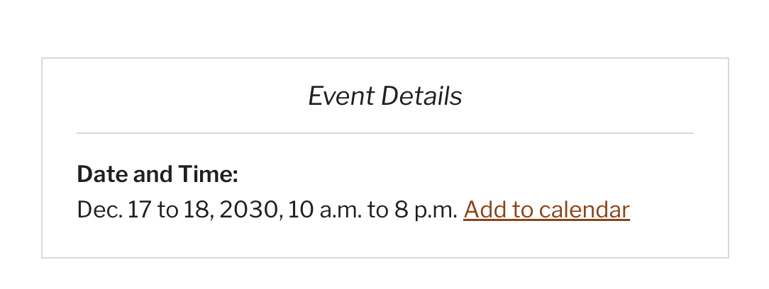 Screenshot showing the 'Add to calendar' link