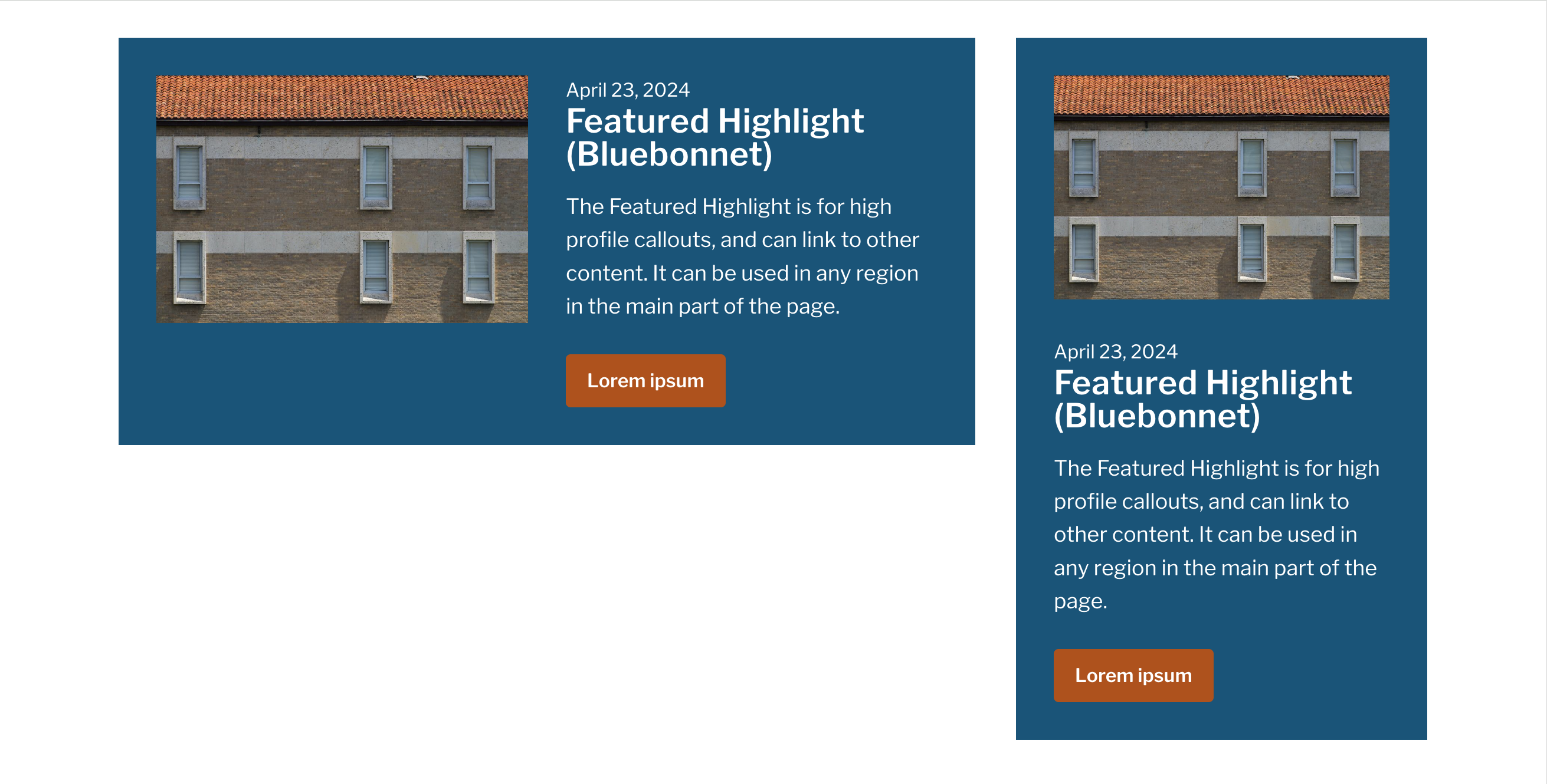 Screenshot of Featured Highlight with adjacent content