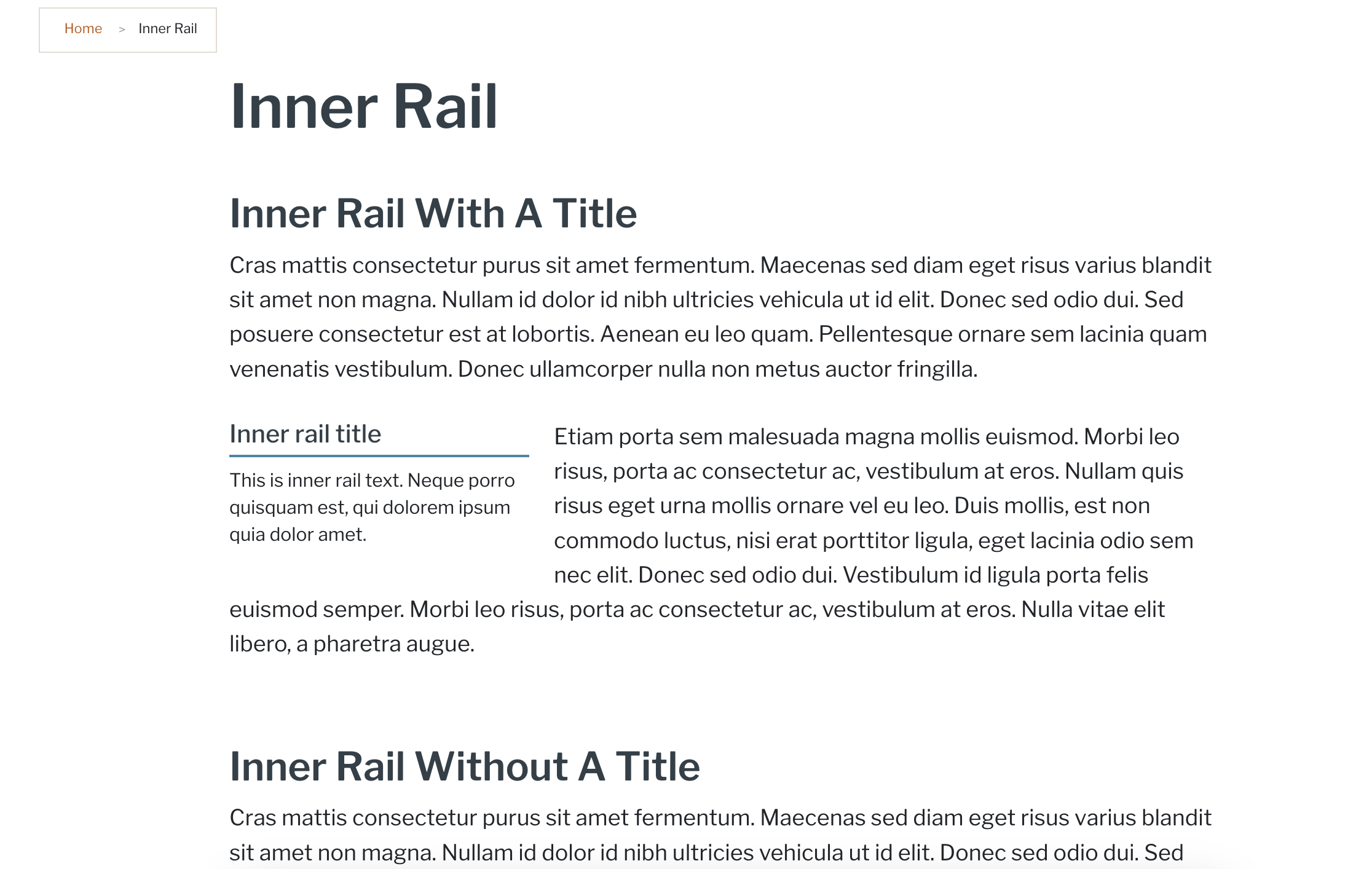Screenshot of block titles with increased font size
