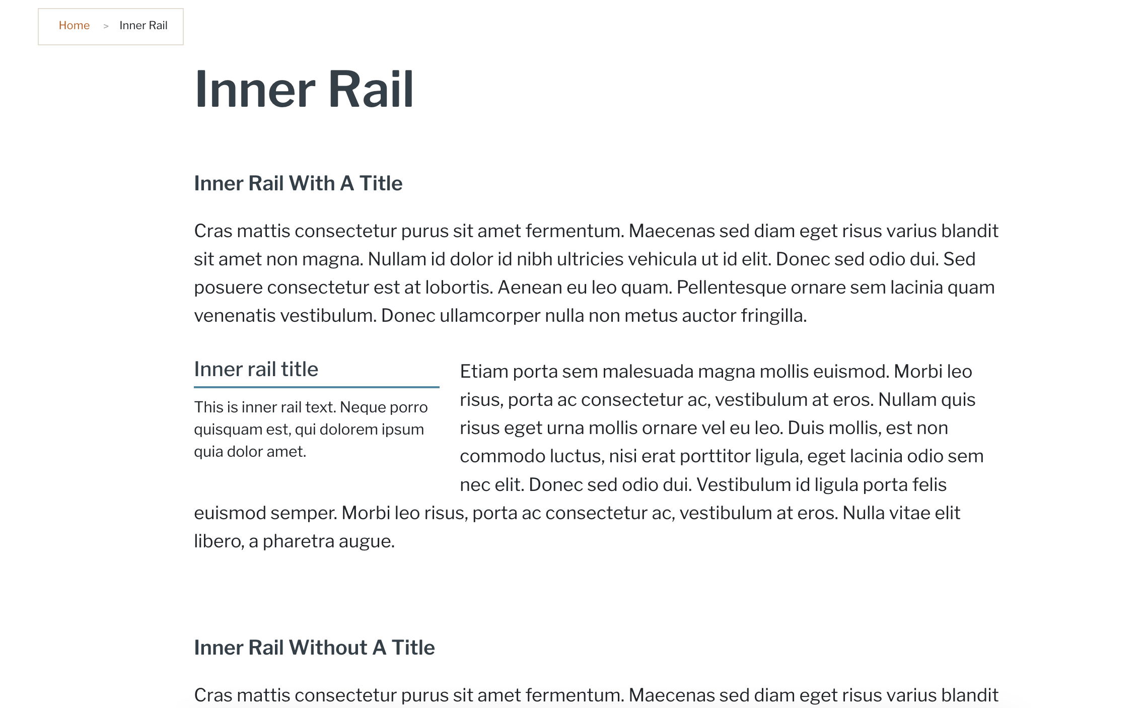 Screenshot of block titles with decreased font size