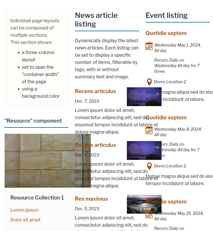 Screenshot of content overlapping on small screens.