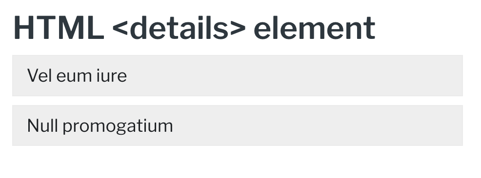 Screenshot of details element with minimal styling