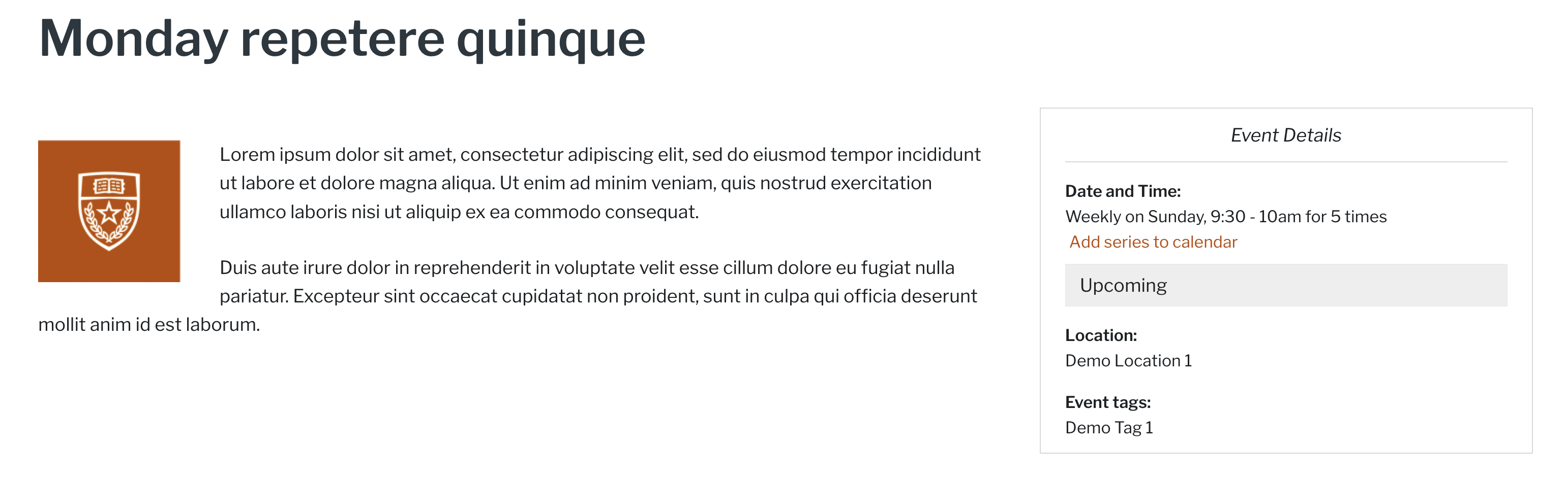 Screenshot of unlinked event tags