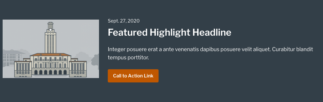 Featured Highlight in default main content region