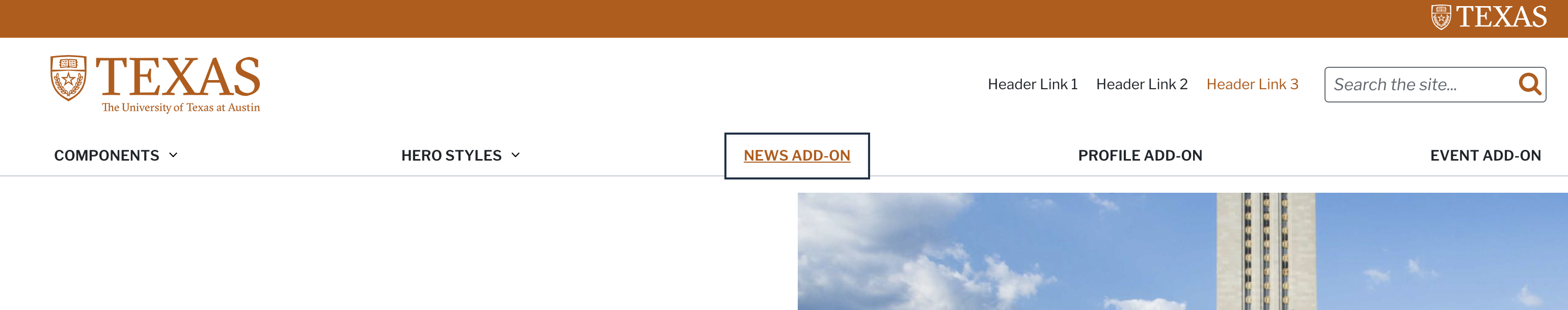Screenshot of focus indicator on News link.