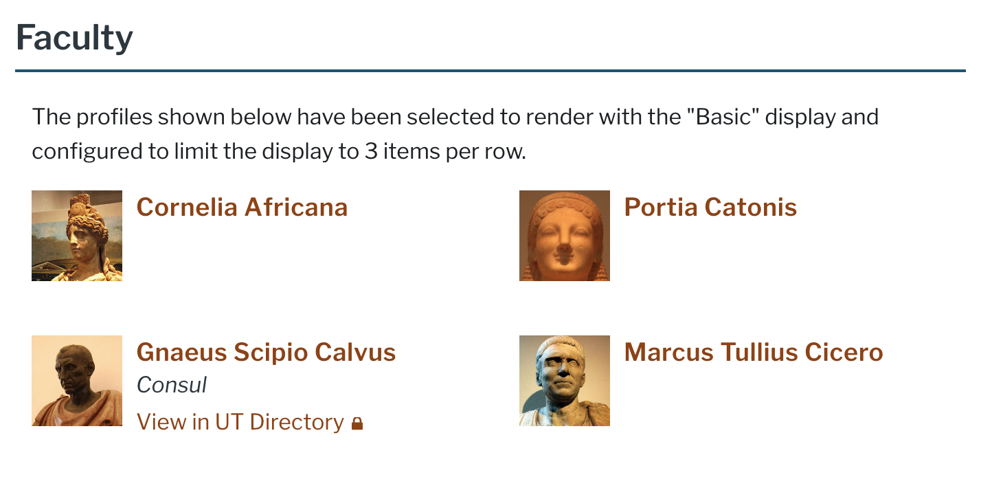 Screenshot of Basic display with small images
