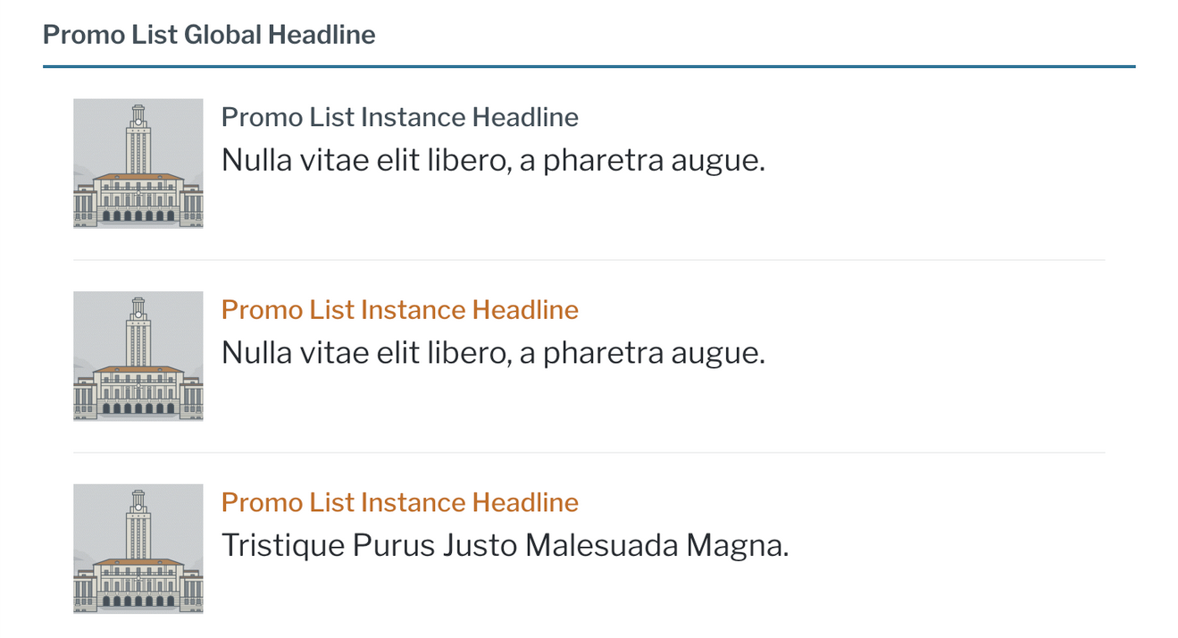 Promo List example