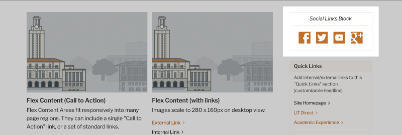 Social link icons displayed in a block.