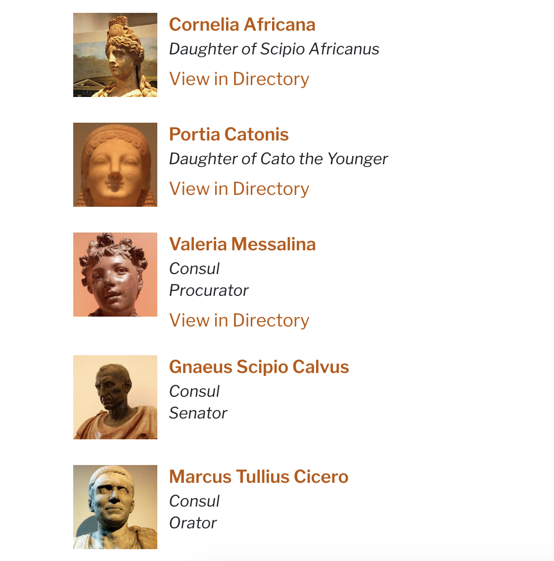 Stacked Profiles with image and headline.