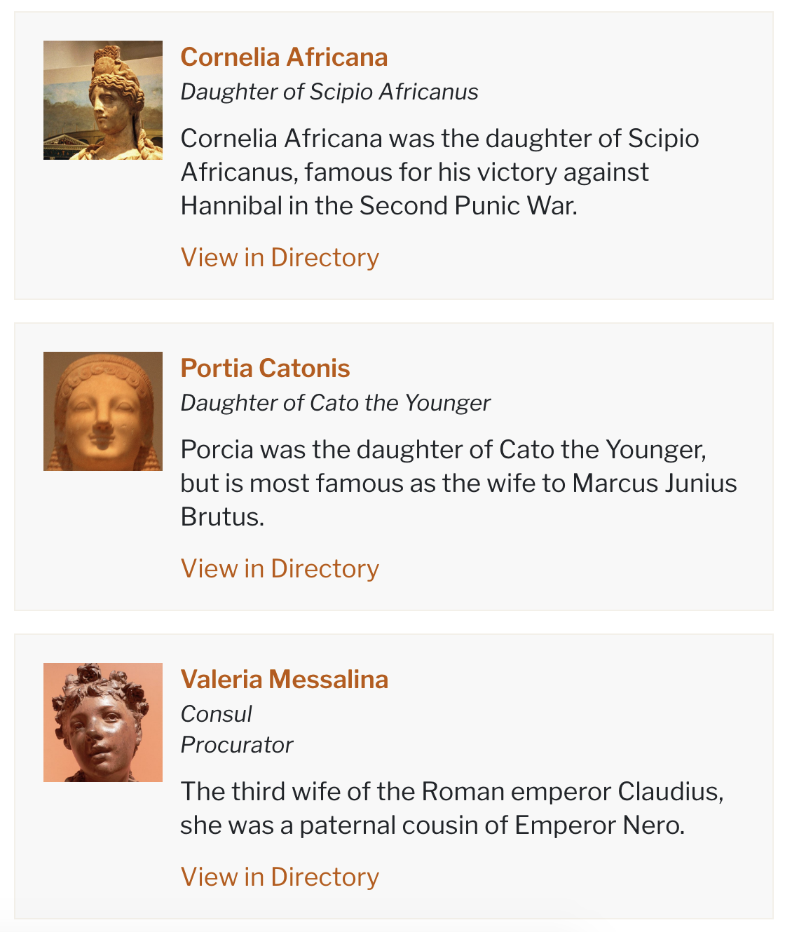 Stacked Profiles with prominent image, headline, and intro text.